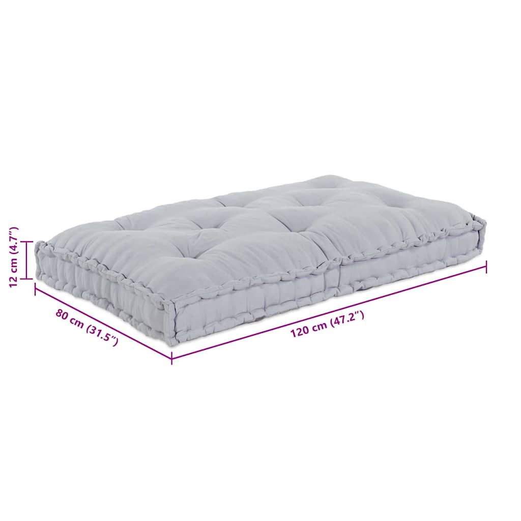 Pallet Sofa Cushion Grey 120 x 80 x 12 cm Fabric