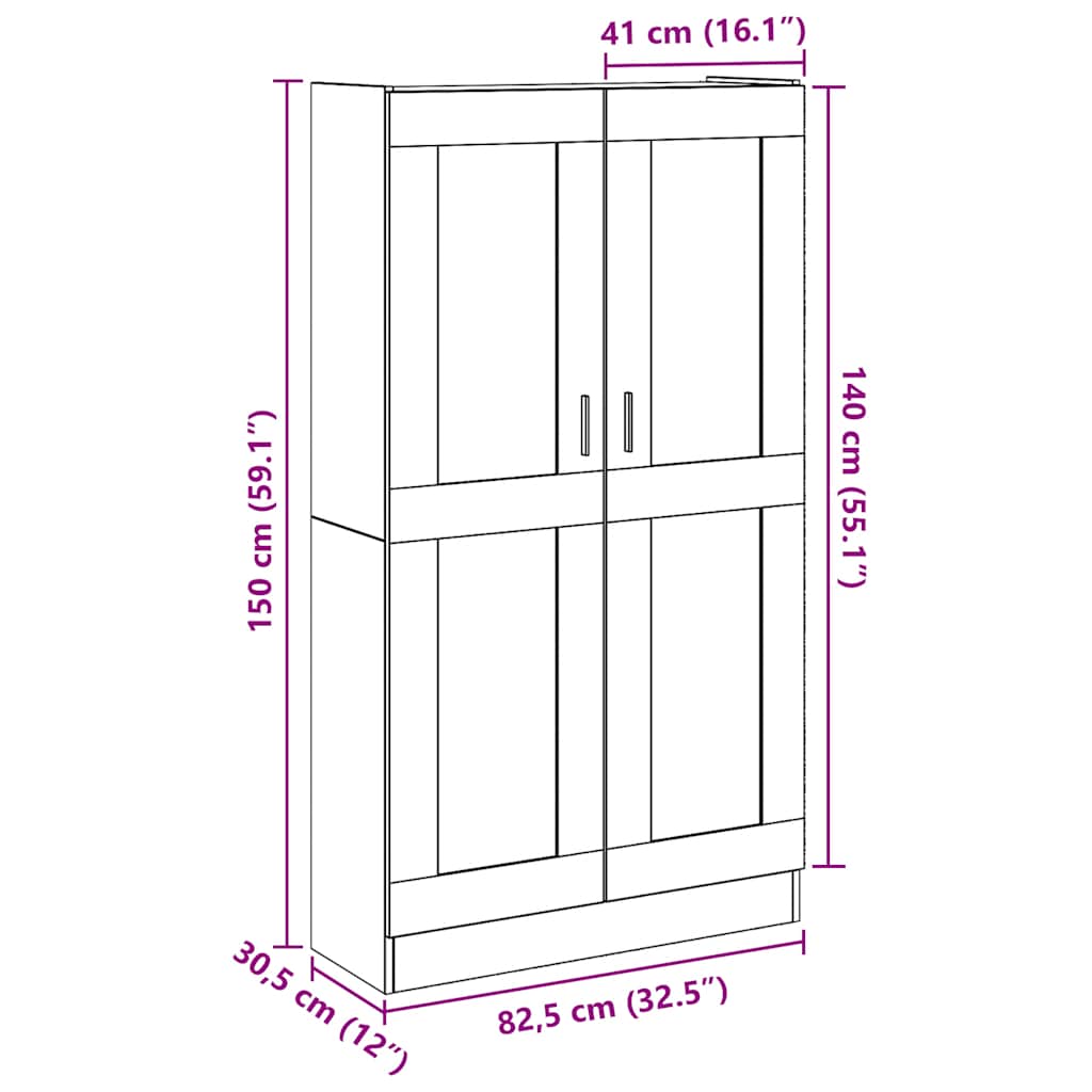 Highboard Artisan Oak 82.5x30.5x150 cm Engineered Wood