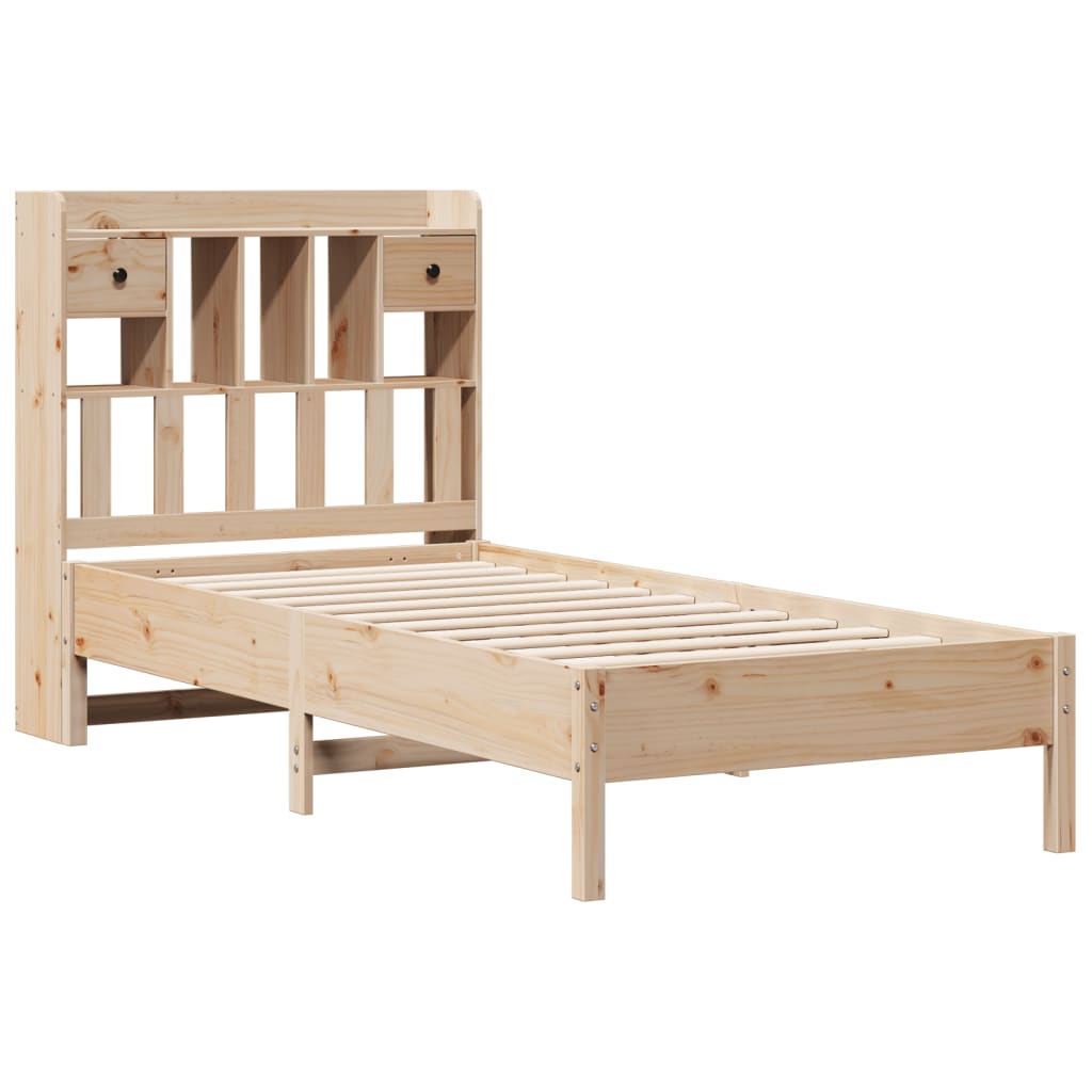 Bookcase Bed without Mattress 90x190cm Solid Wood Pine