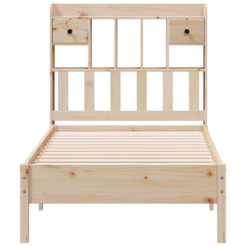Bookcase Bed without Mattress 90x190cm Solid Wood Pine