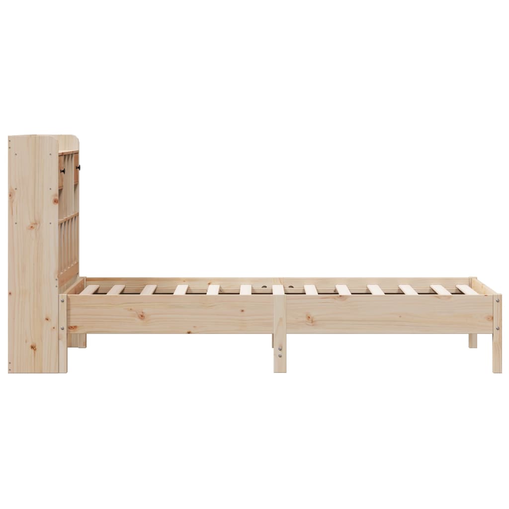 Bookcase Bed without Mattress 90x190cm Solid Wood Pine
