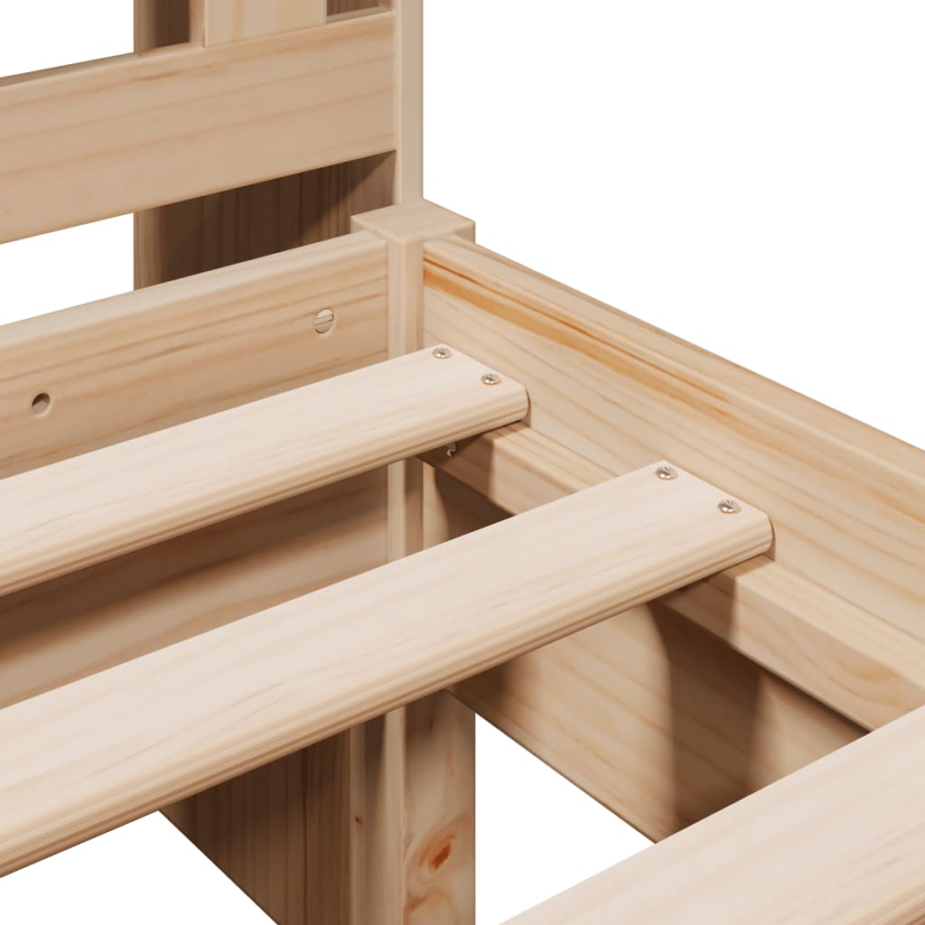 Bookcase Bed without Mattress 90x190cm Solid Wood Pine