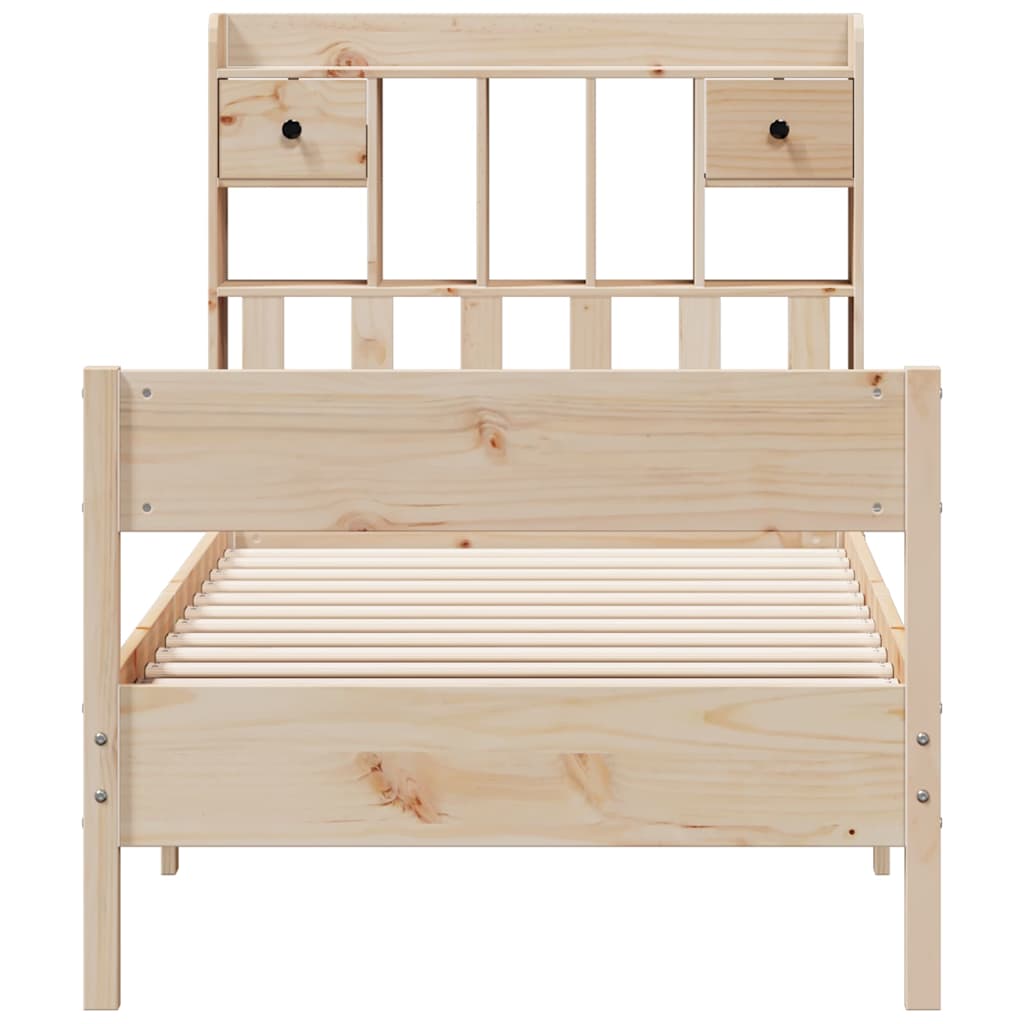 Bookcase Bed without Mattress 90x190cm Solid Wood Pine