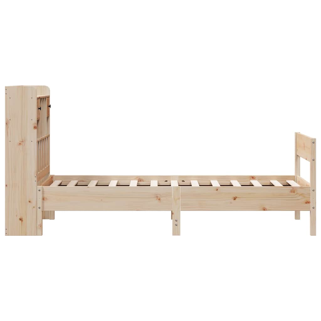 Bookcase Bed without Mattress 90x190cm Solid Wood Pine