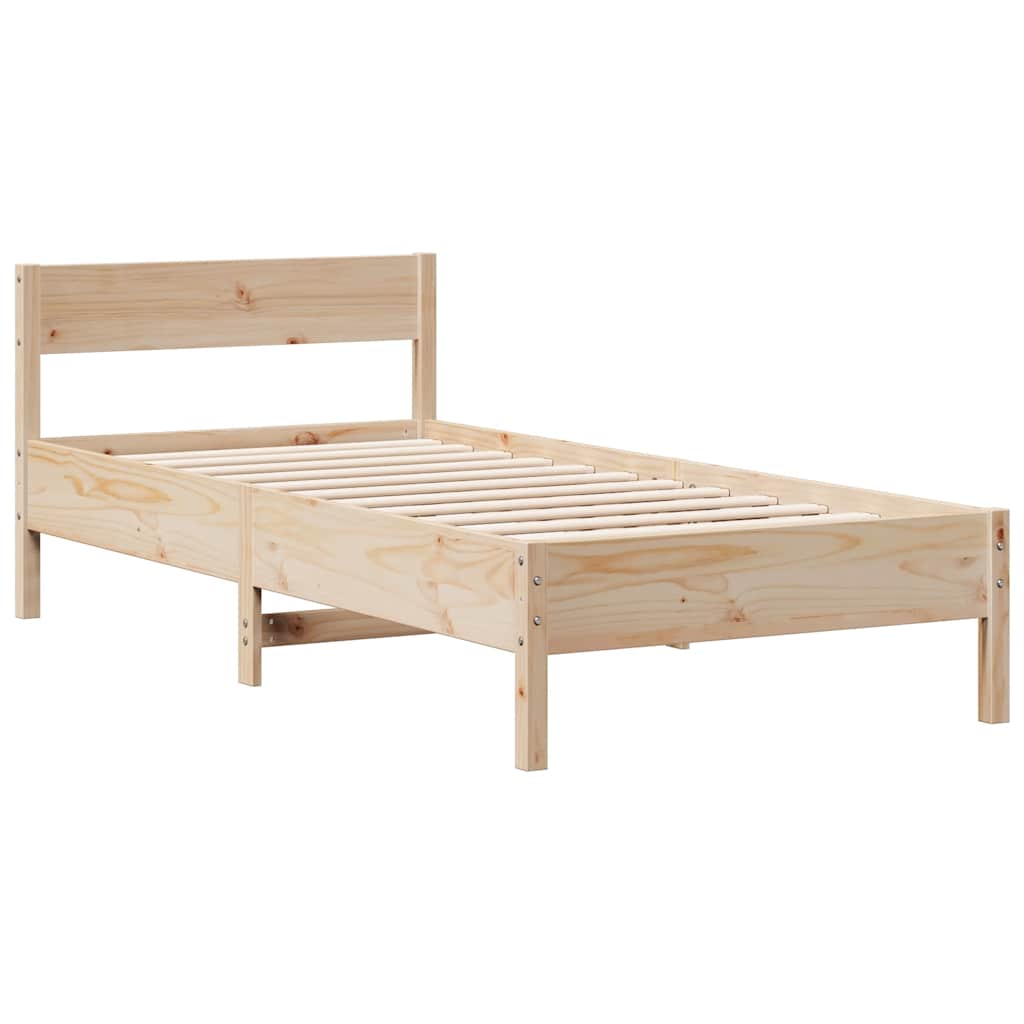 Bookcase Bed without Mattress 90x190cm Solid Wood Pine