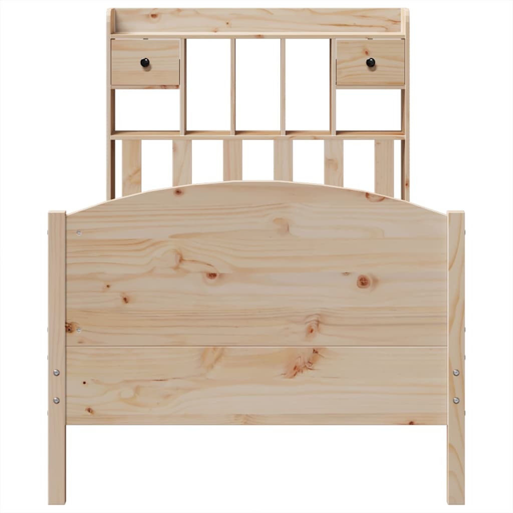 Bookcase Bed without Mattress 90x190cm Solid Wood Pine