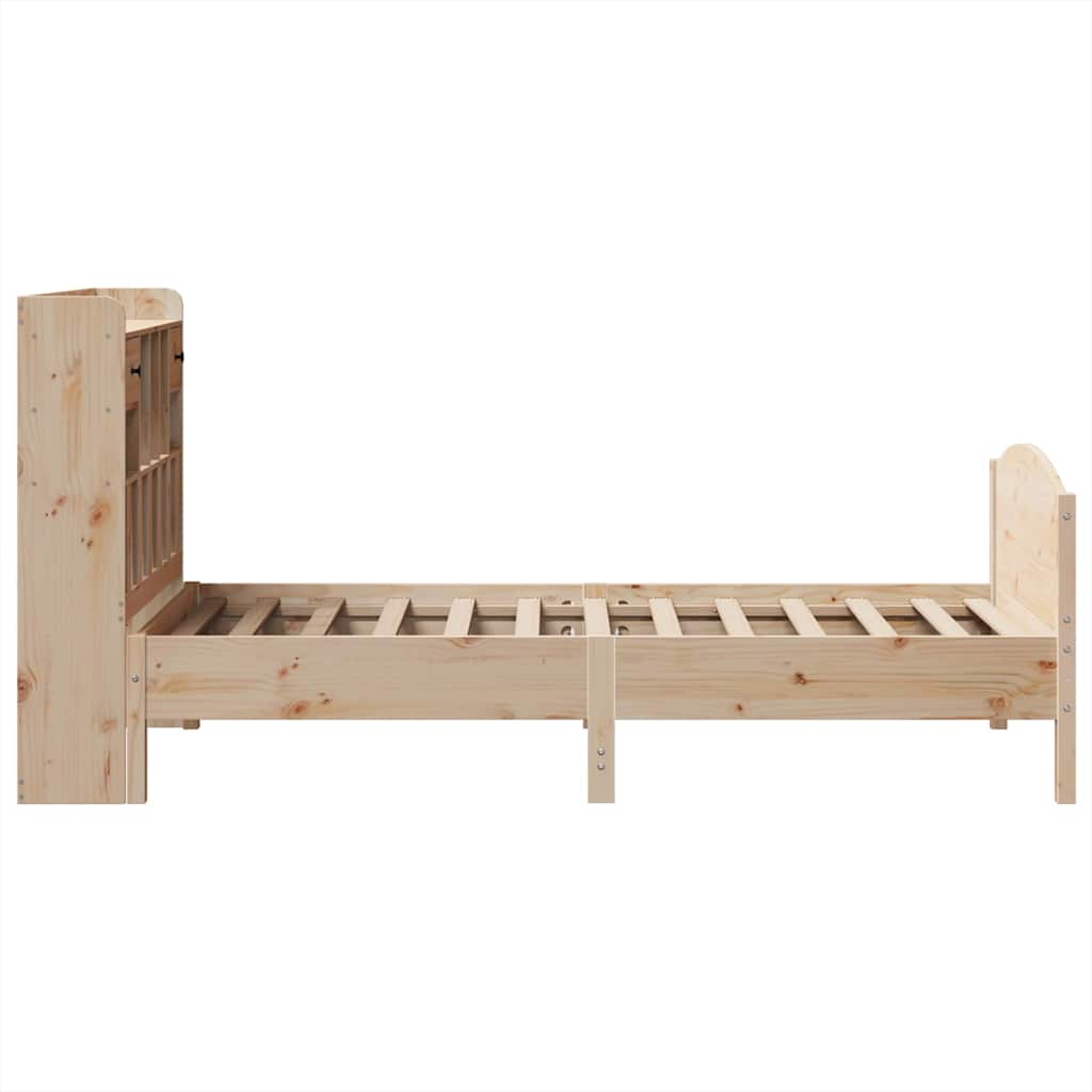 Bookcase Bed without Mattress 90x190cm Solid Wood Pine