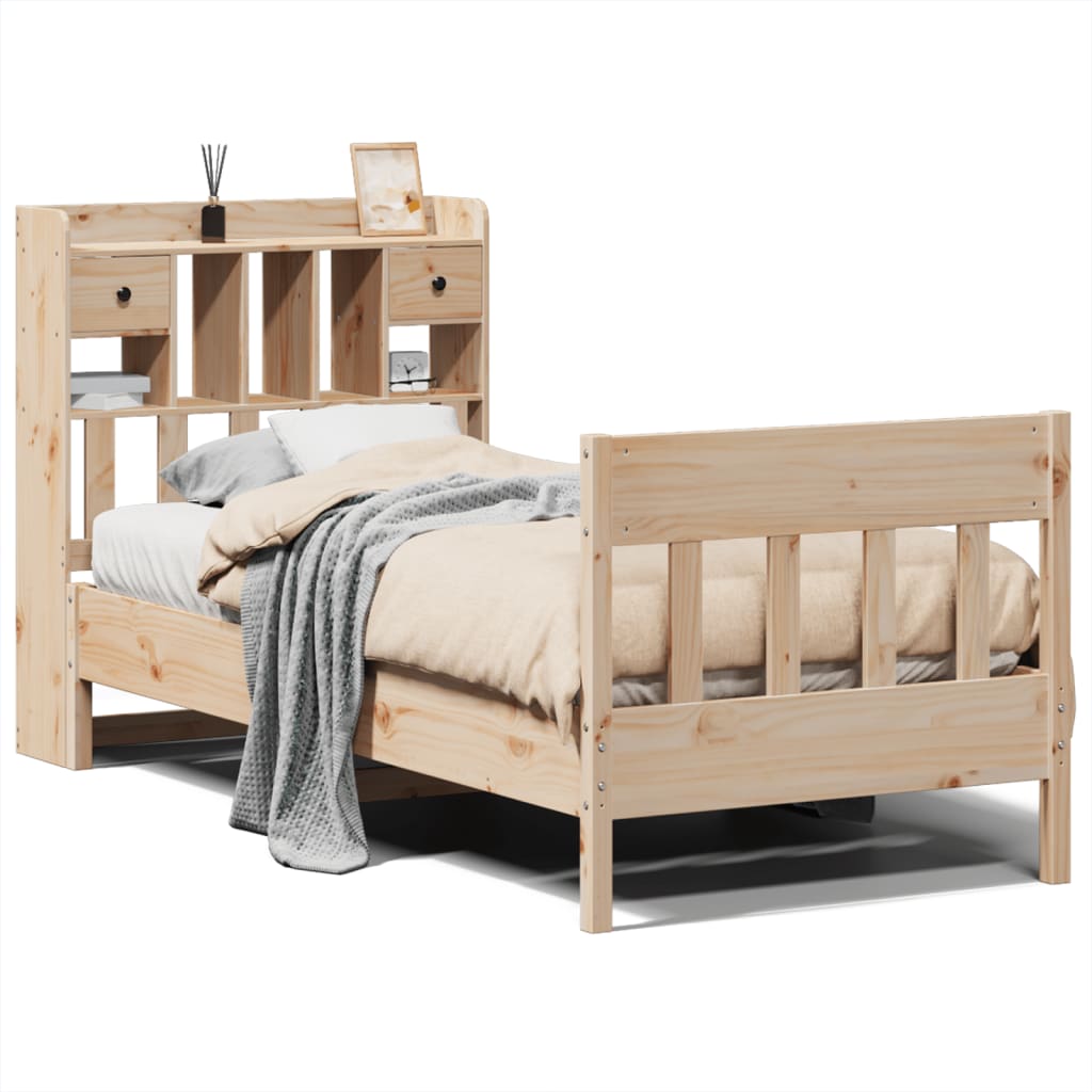 Bed Frame without Mattress 90x190 cm Solid Wood Pine