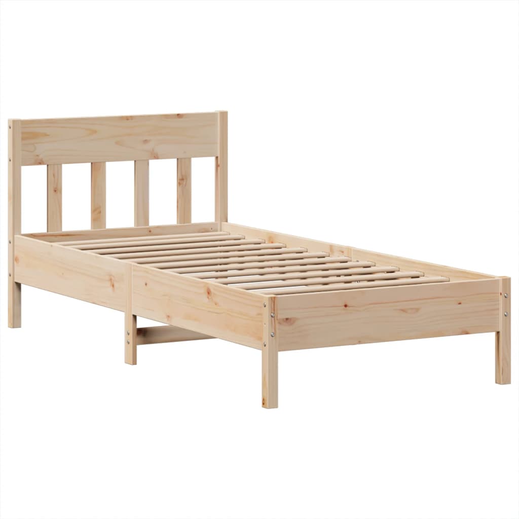 Bed Frame without Mattress 90x190 cm Solid Wood Pine