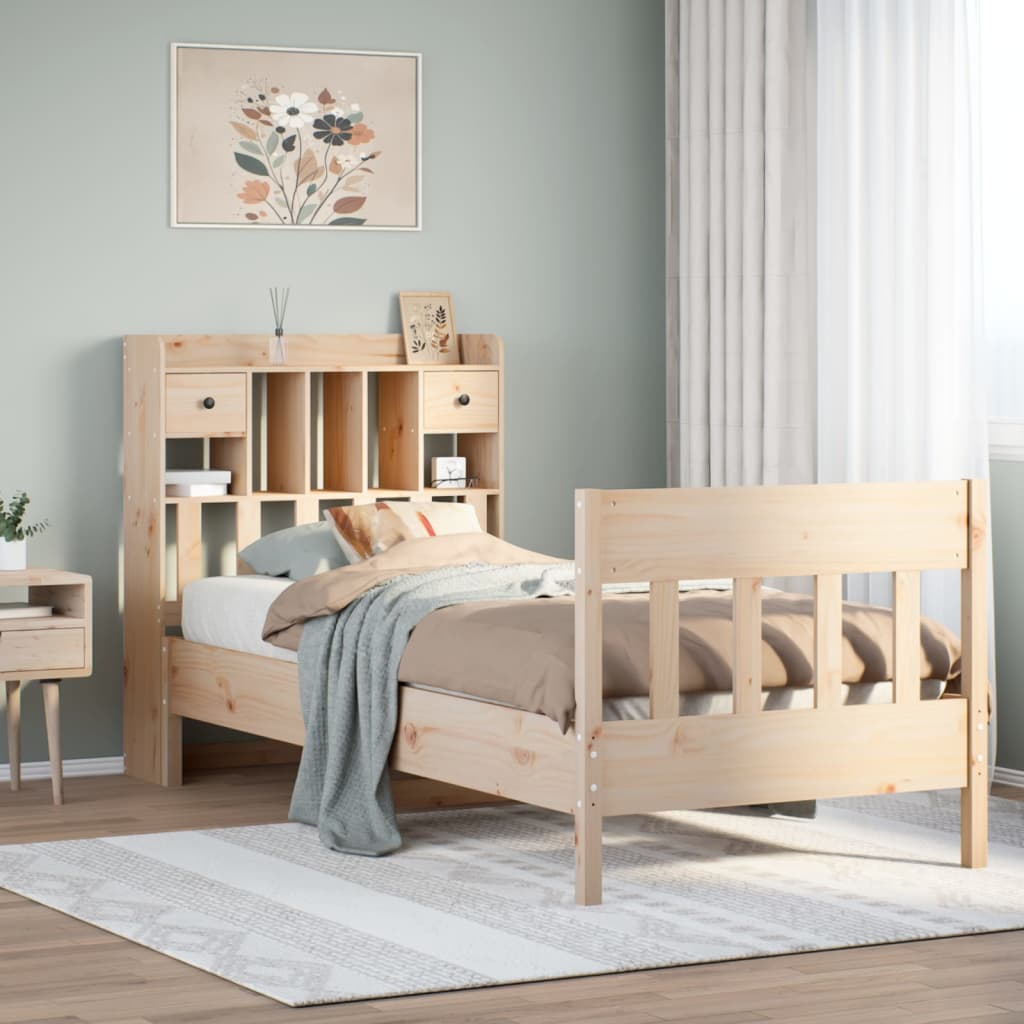 Bed Frame without Mattress 90x190 cm Solid Wood Pine