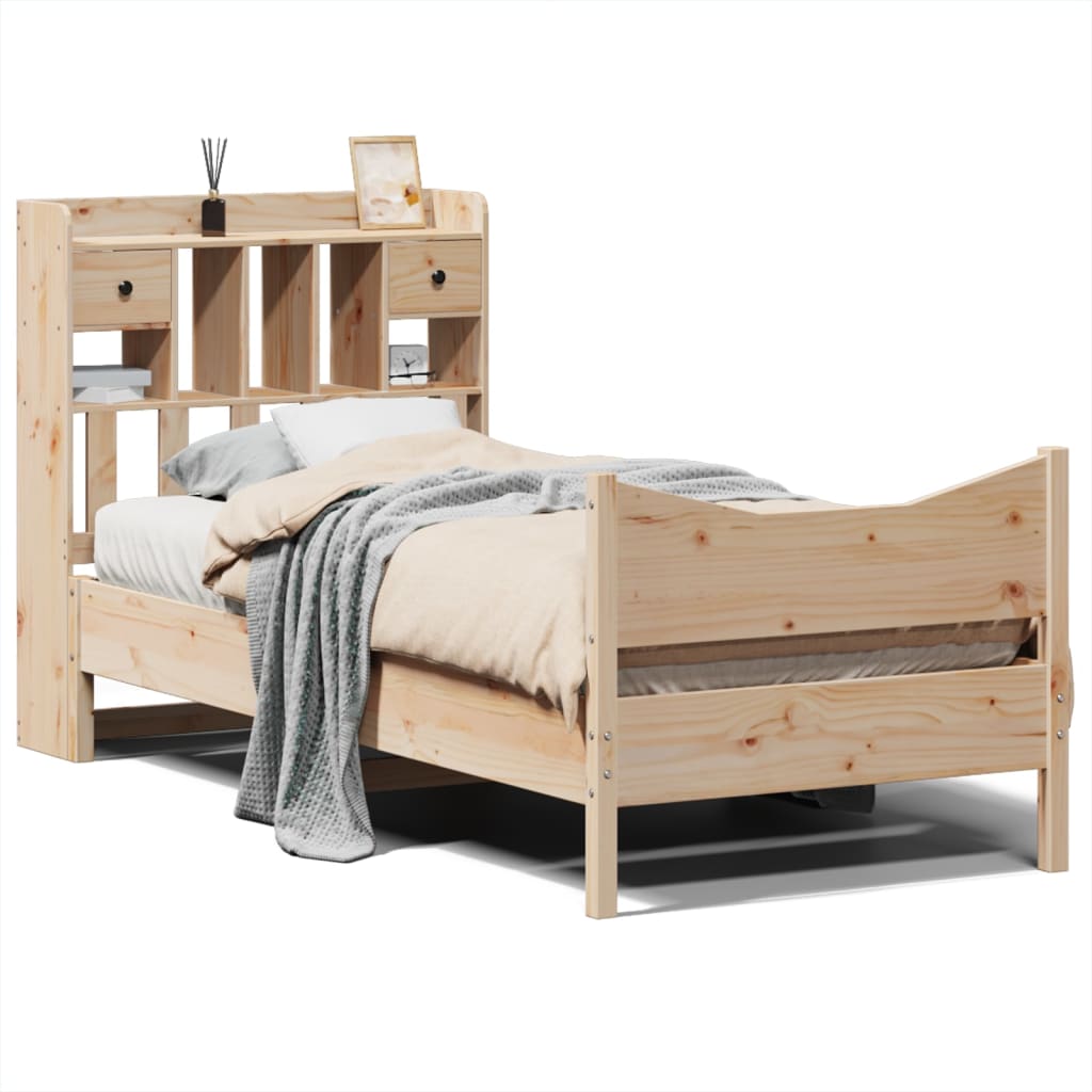 Bed Frame without Mattress 90x200 cm Solid Wood Pine