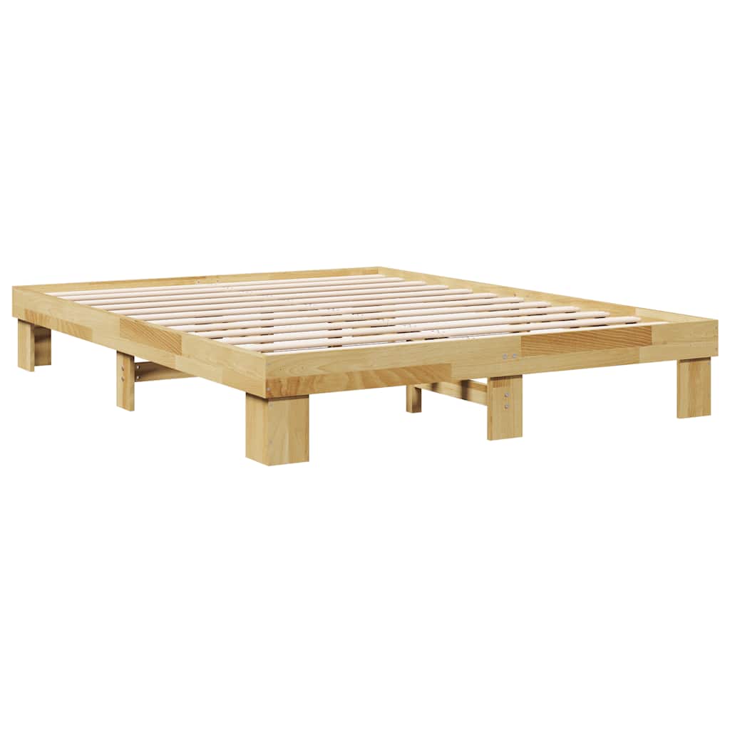 Bed Frame without Mattress 150x200 cm Solid Wood Oak