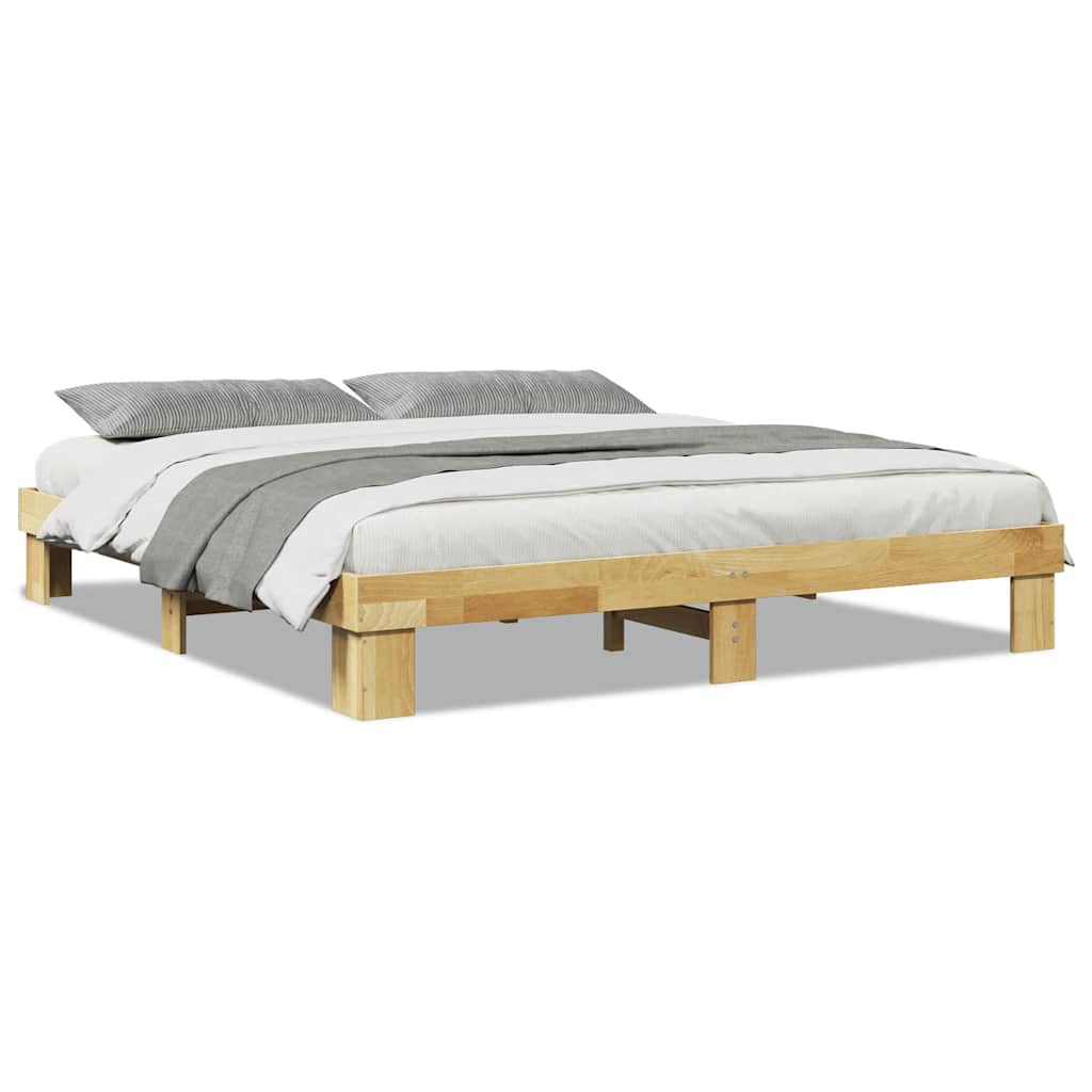 Bed Frame without Mattress 180x200 cm Solid Wood Oak
