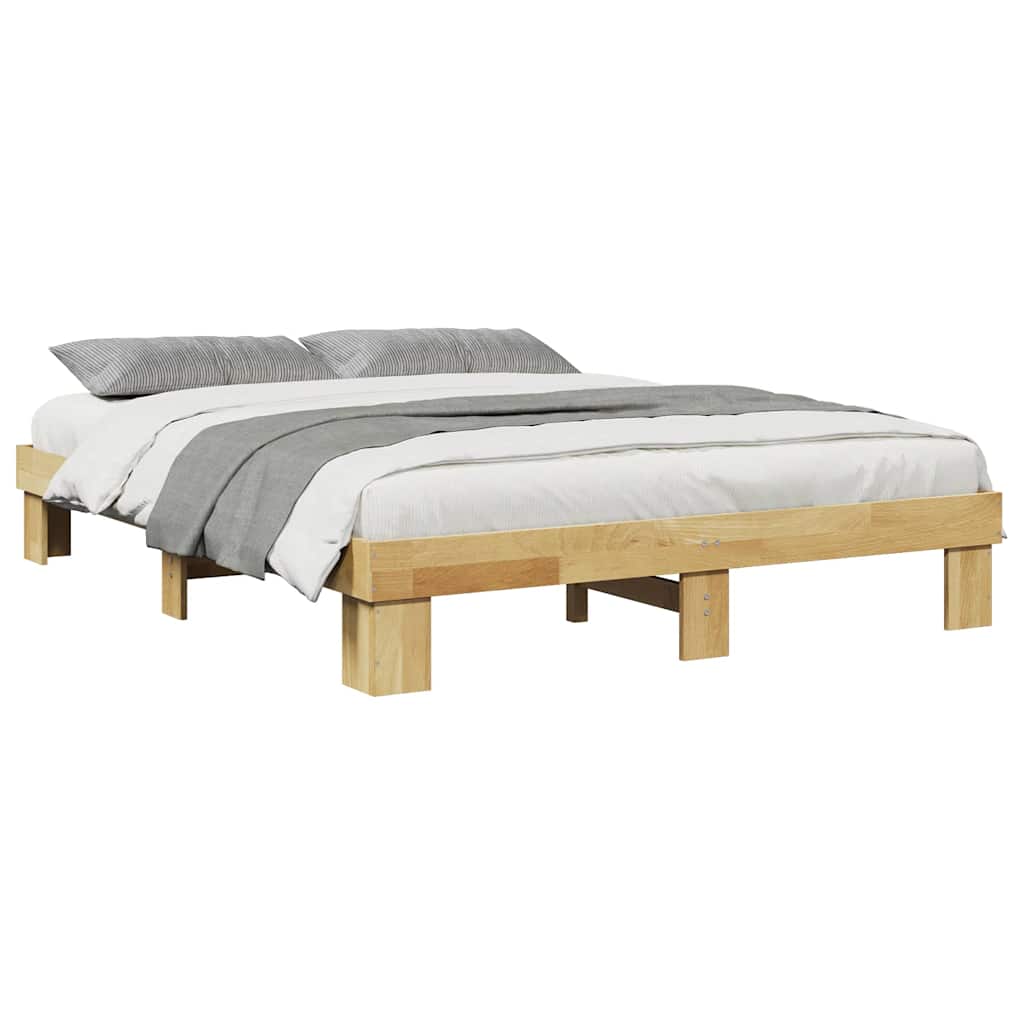 Bed Frame without Mattress 135x190 cm Solid Wood Oak