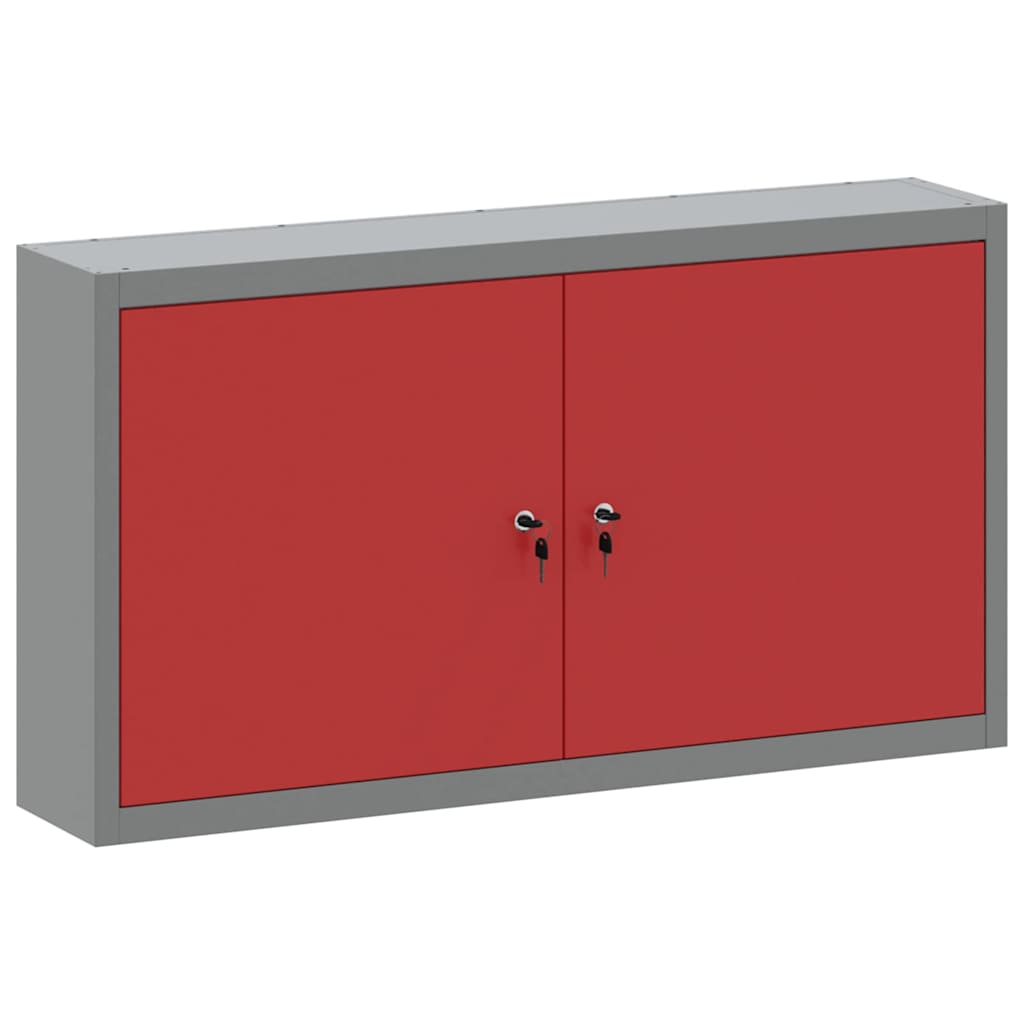 Tool Cabinet with Shelf Red and Grey 100 x 20 x 55 cm Steel