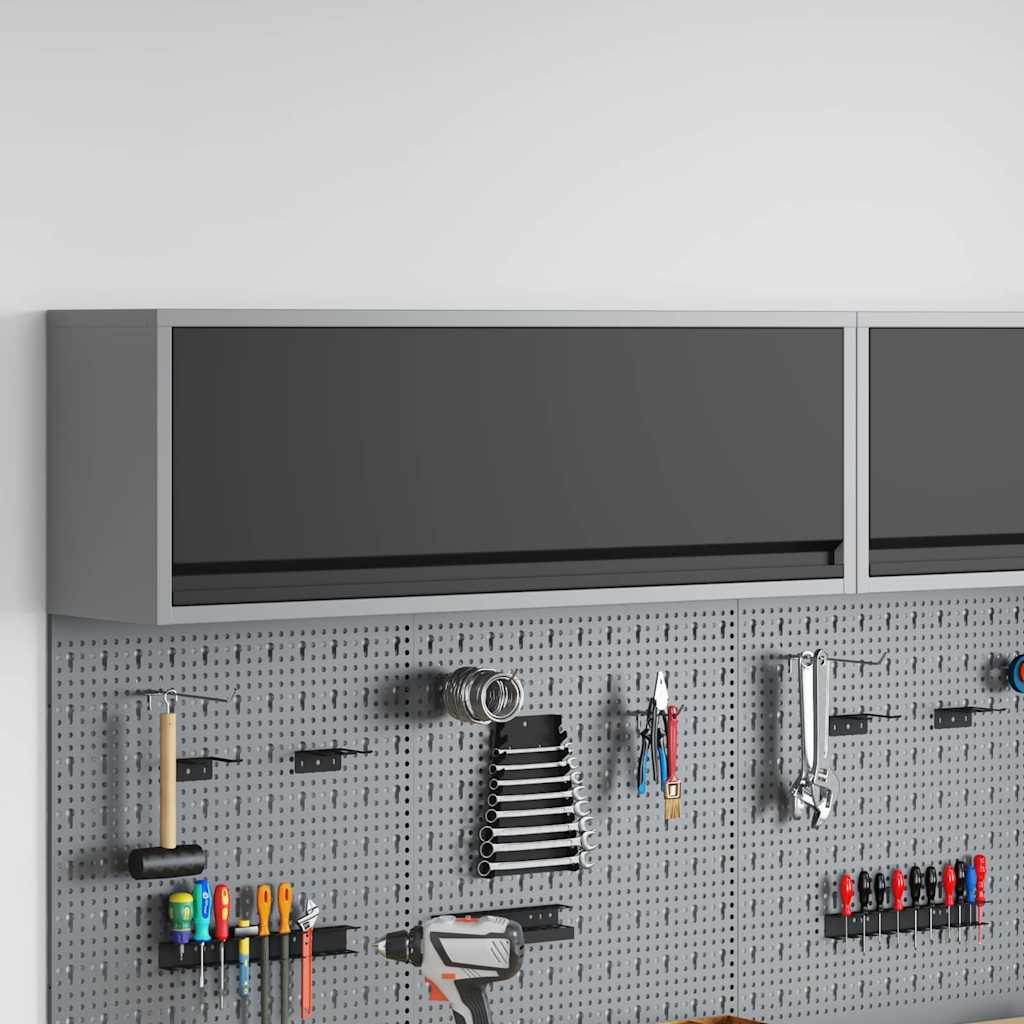 Tool Cabinet with Storage Black and Grey 100 x 25 x 35 cm Steel