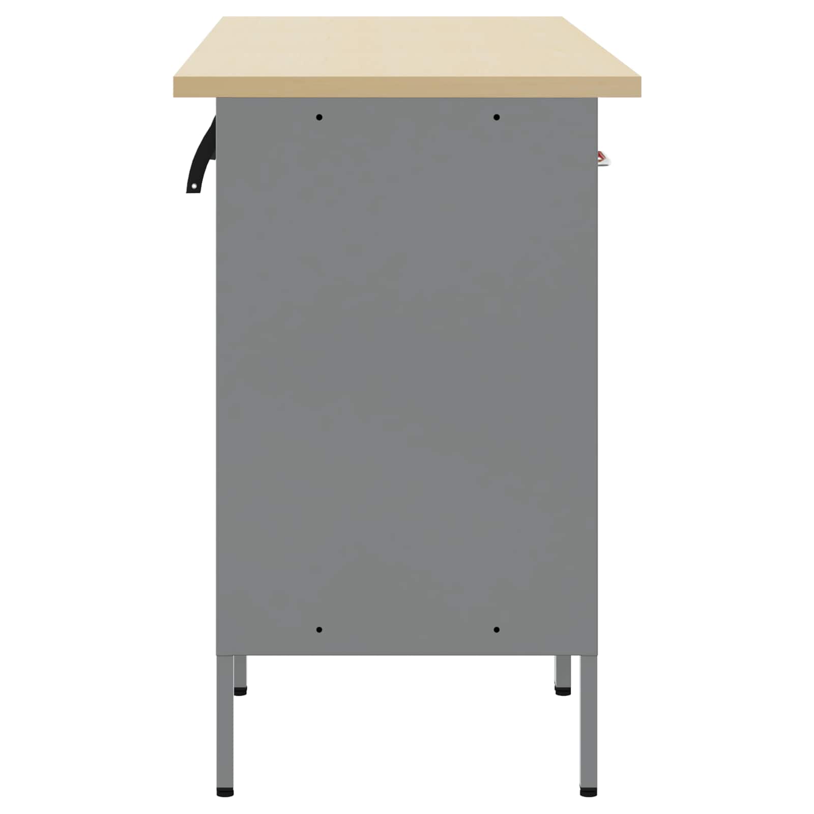 Work Cabinet with Drawer 3 pcs Red and Grey 150 x 55 x 85 cm