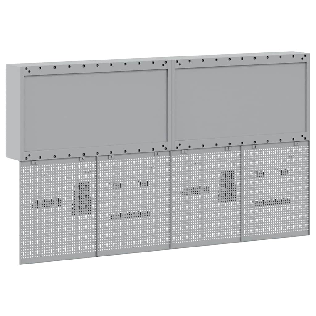 Tool Cabinet Set with Shelf 6 pcs Black Powder-Coated Steel