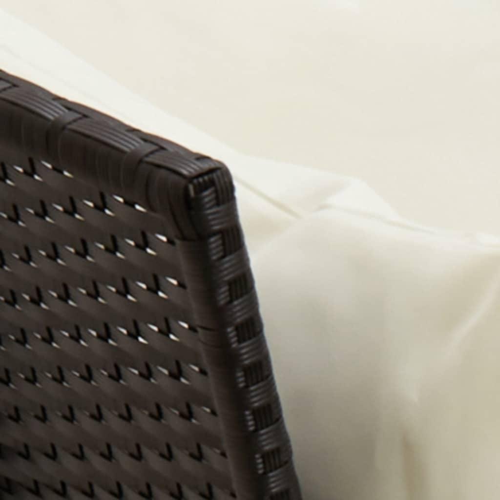 Garden Sofa with Cushions Black Poly Rattan