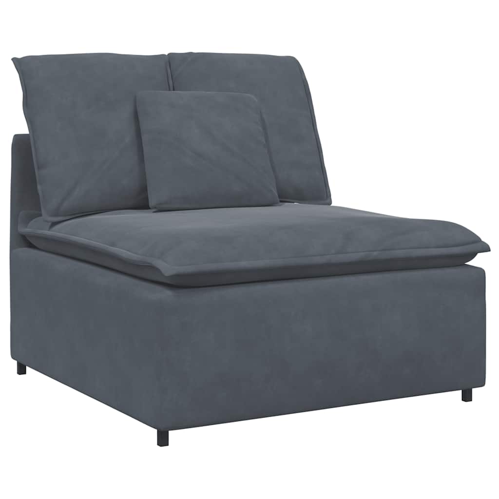 Modular Sofa Centre Module with Cushions Dark Grey 100 cm