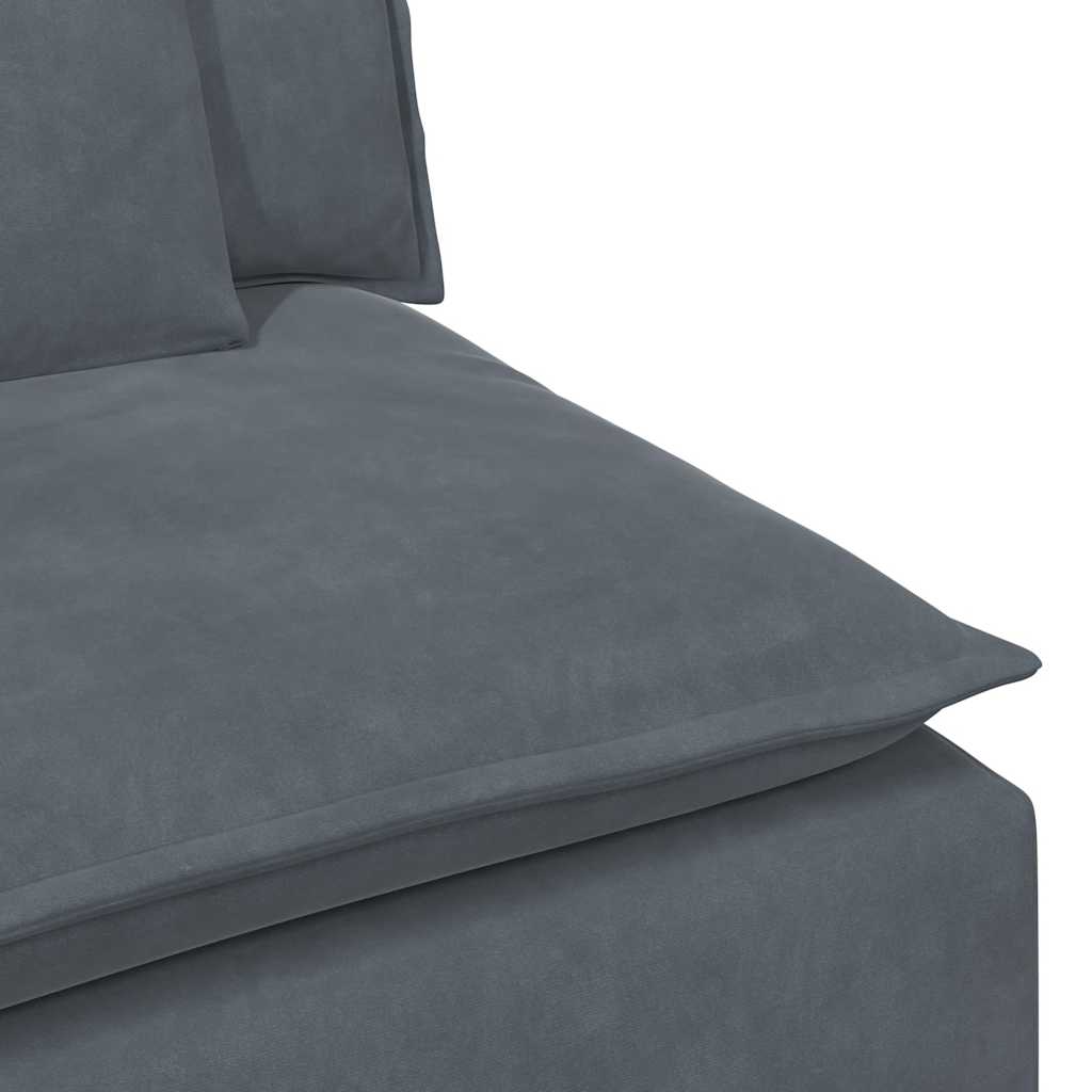 Modular Sofa Centre Module with Cushions Dark Grey 100 cm