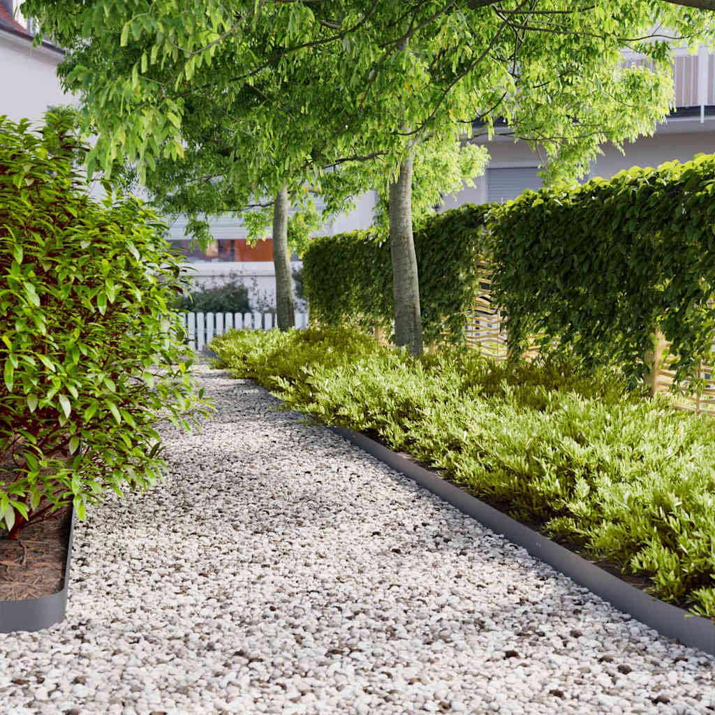 Lawn Edging 50 pcs 10 x 103 cm Cold-rolled steel Anthracite