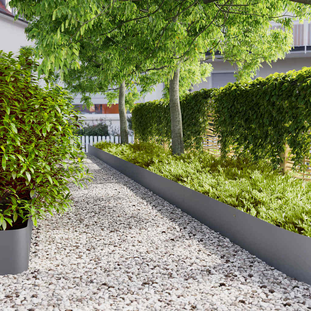 Lawn Edging 20 pcs 25 x 103 cm Cold-rolled steel Anthracite