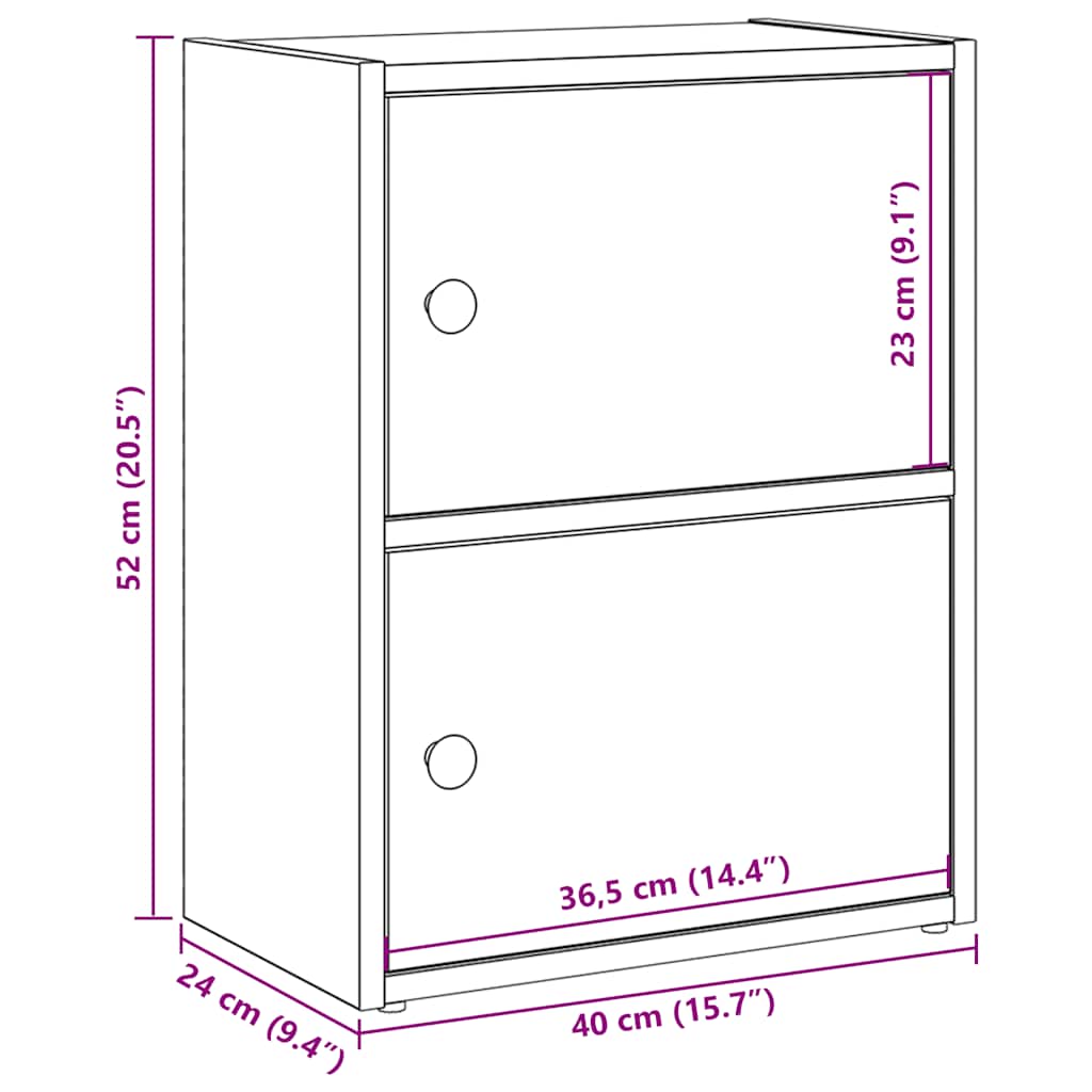 Bookcase White 40x24x52 cm Engineered Wood