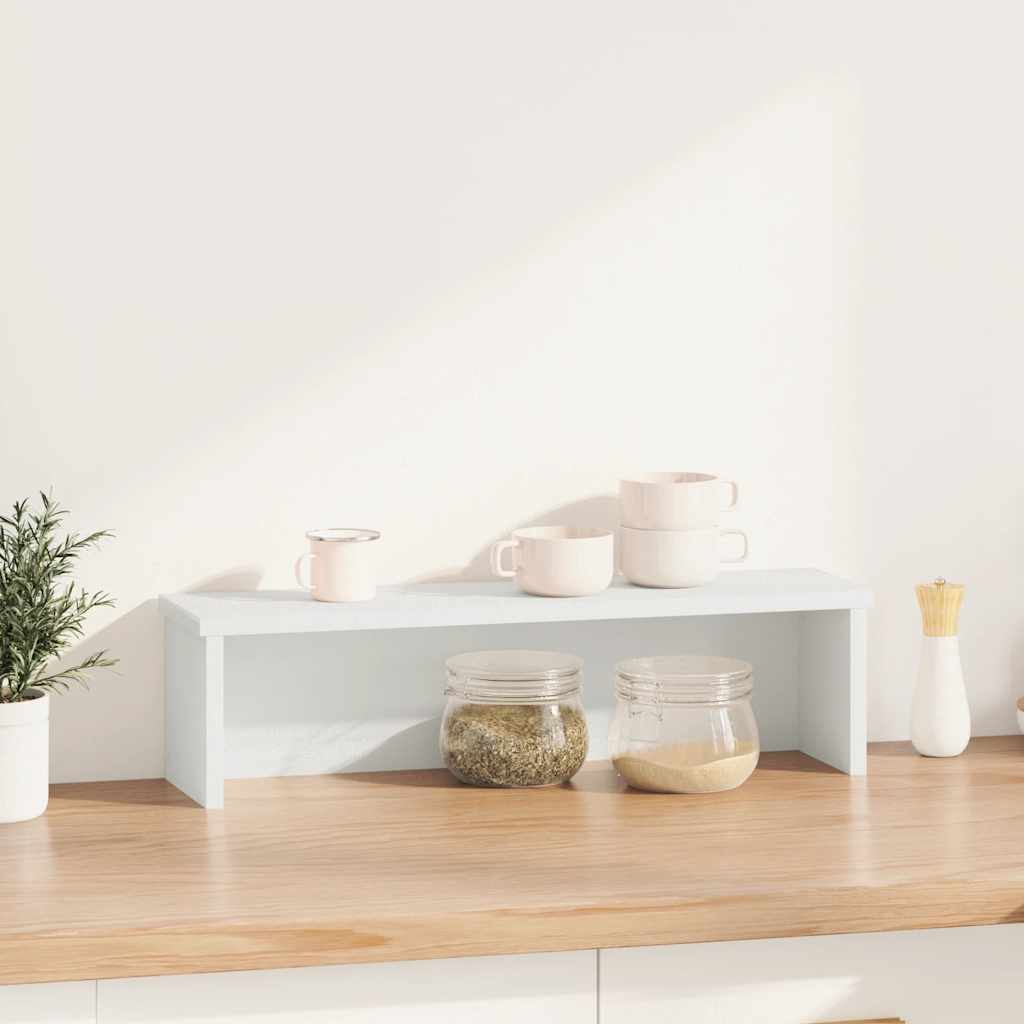 Kitchen Rack Stackable White 60x15x16 cm Engineered Wood