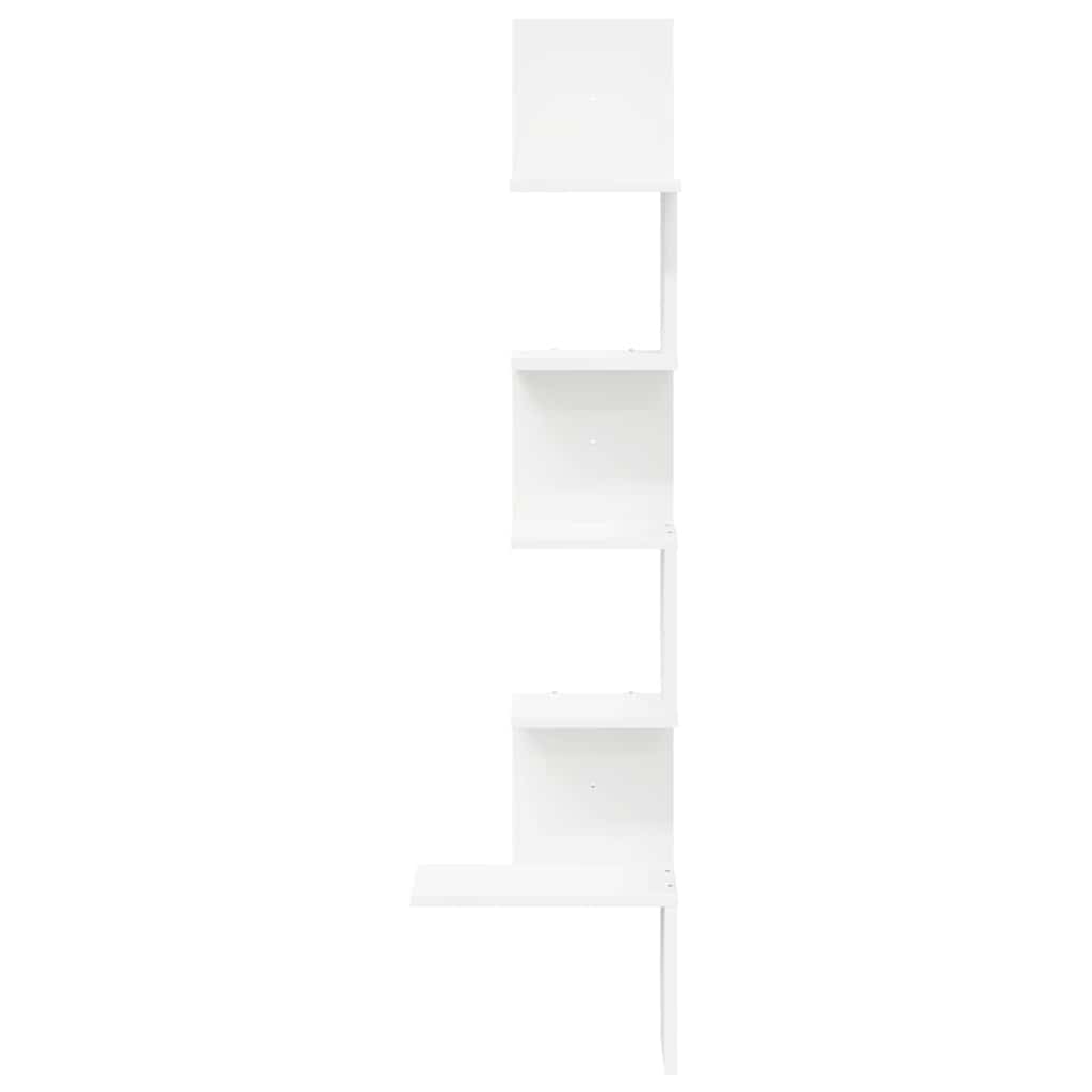 Wall Corner Shelf White 32x32x127.5 cm Engineered Wood