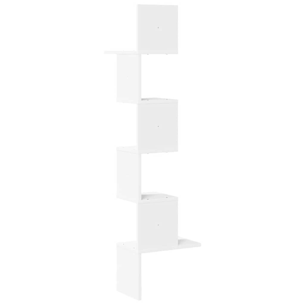Wall Corner Shelf White 32x32x127.5 cm Engineered Wood