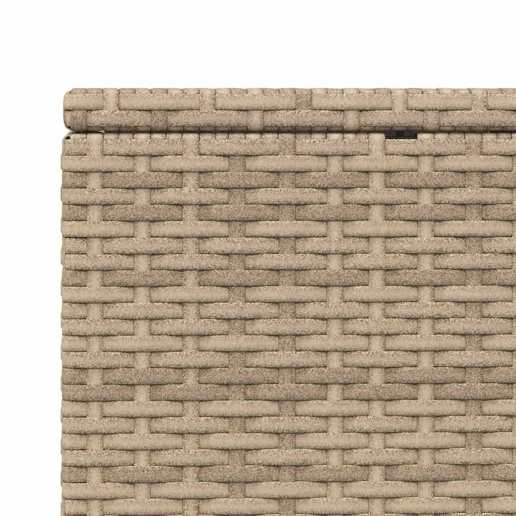 Sunbed with Floating Cushion Beige Poly Rattan