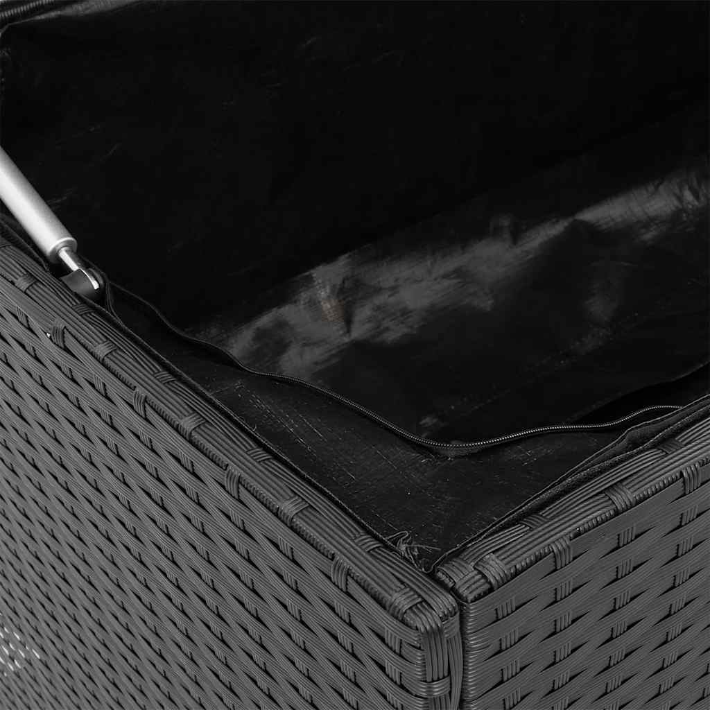 Garden Storage Box Black 110x50x58 cm Poly Rattan