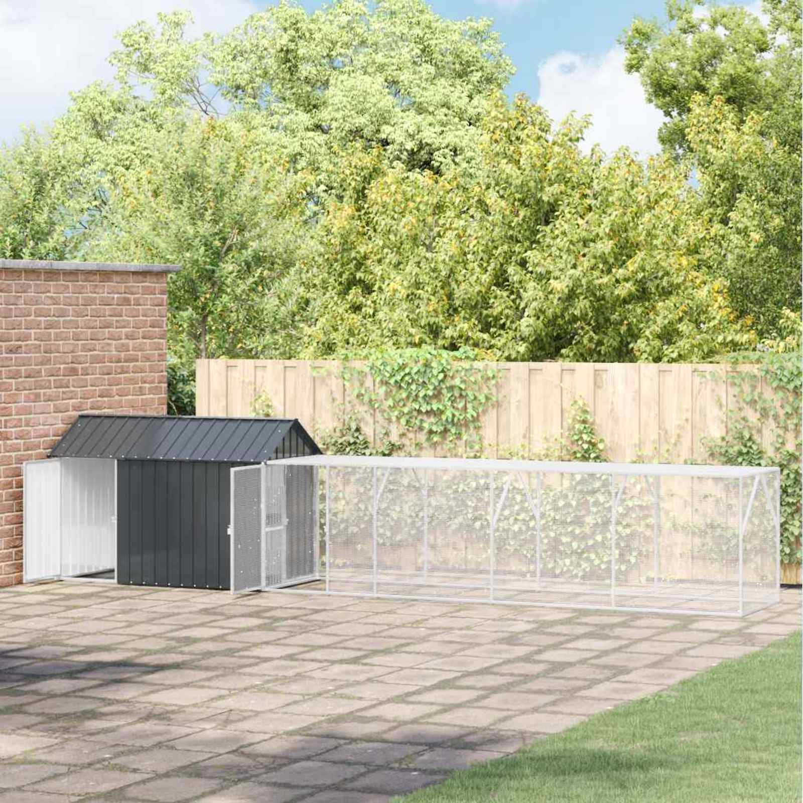 Bird Cage Anthracite 619 x 111 x 142 cm Galvanised Steel