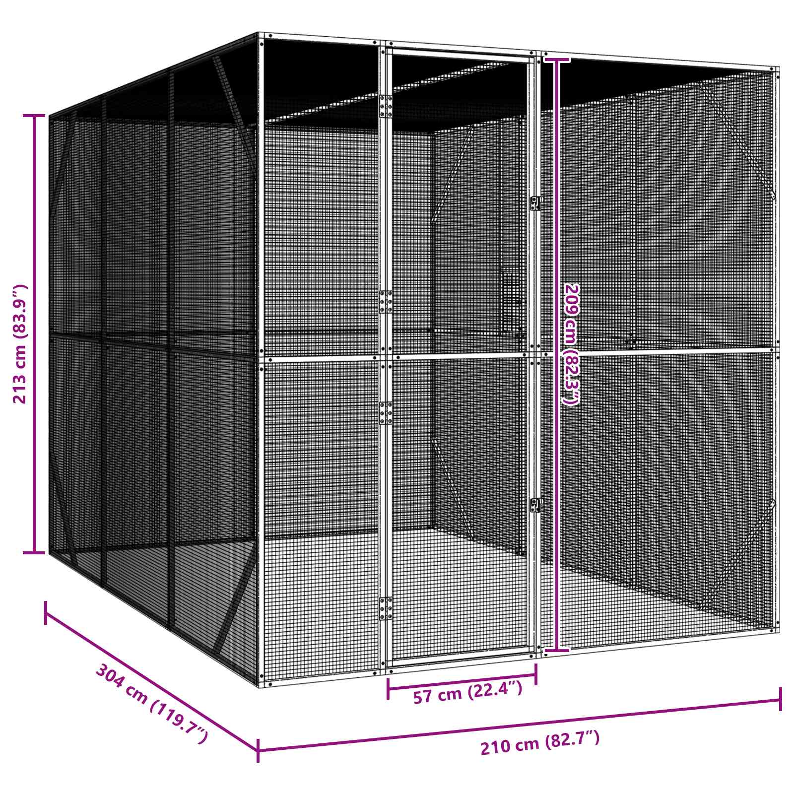 Bird Cage Anthracite 210 x 304 x 213 cm