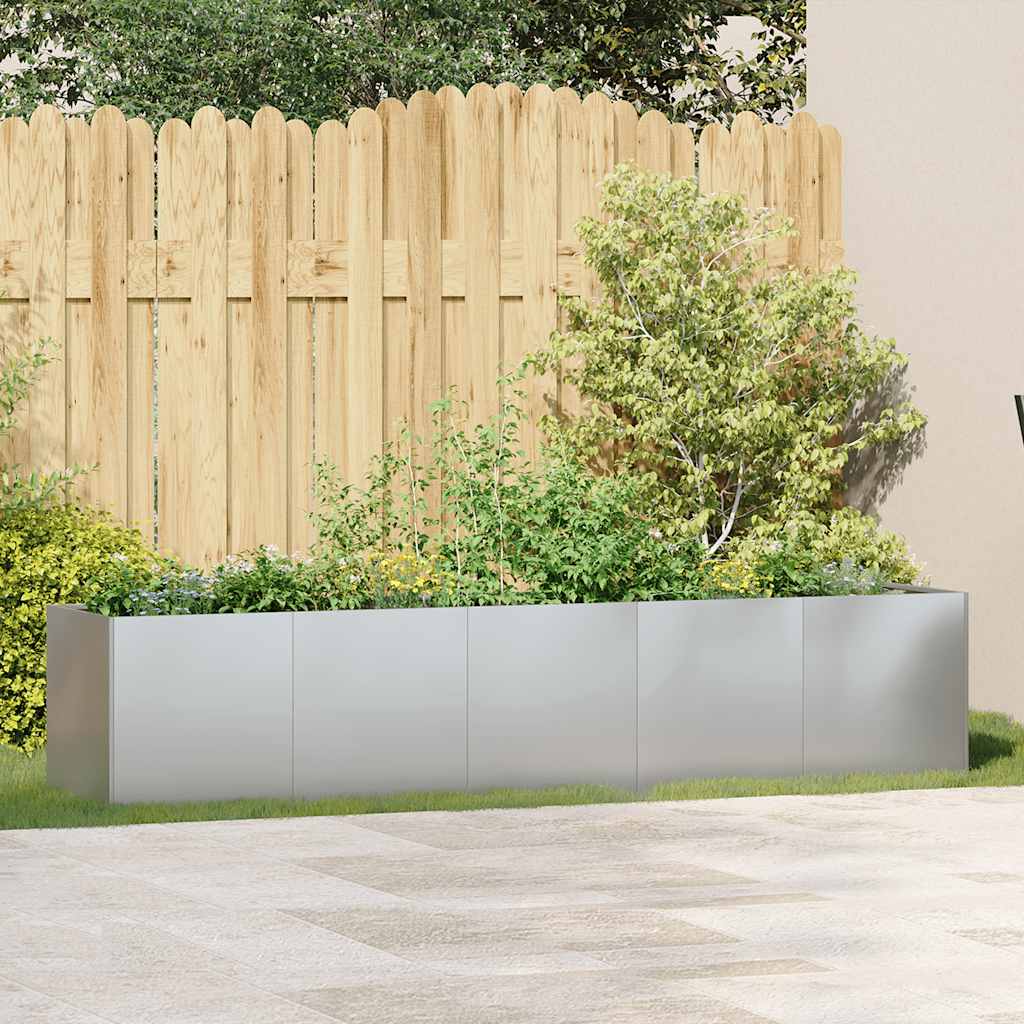 Planter 200x40x40 cm Galvanised Steel