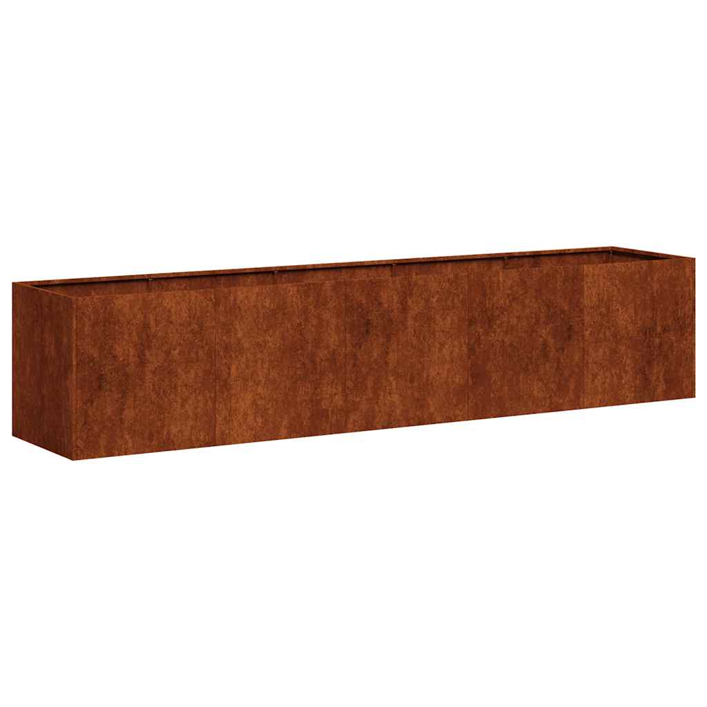 Planter Rusty 200x40x40 cm Weathering Steel