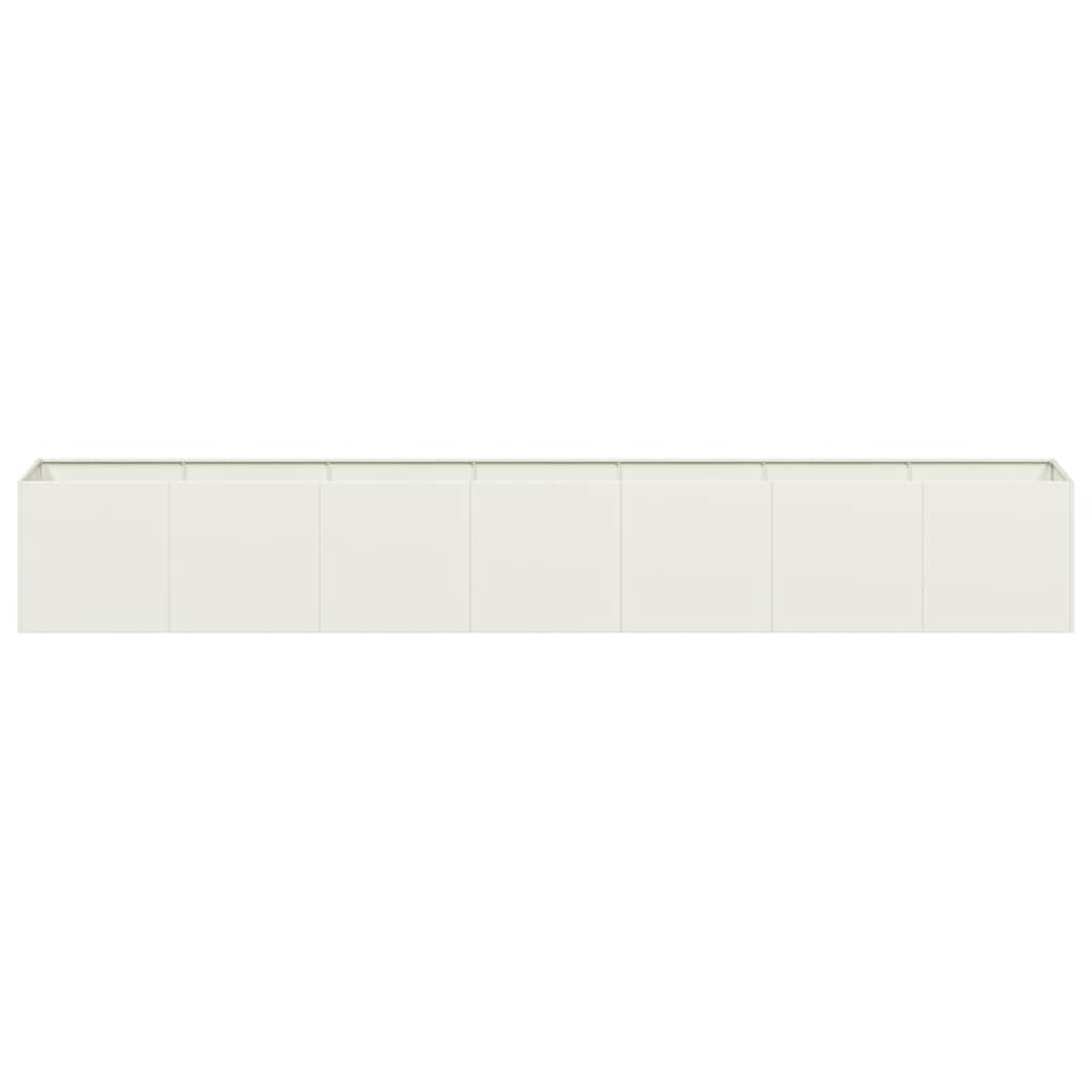 Planter White 280x40x40 cm Cold-rolled Steel