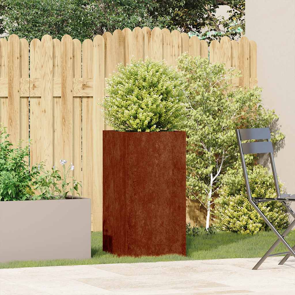 Planter Rusty 40x40x80 cm Weathering Steel