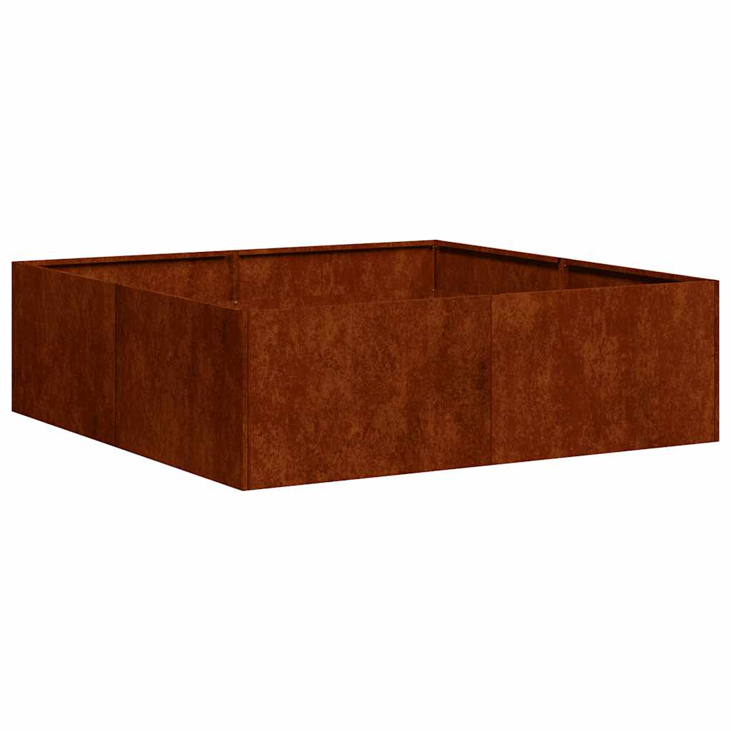 Planter Rusty 100x100x30 cm Weathering Steel