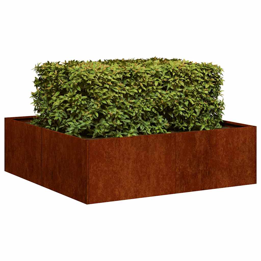 Planter Rusty 100x100x30 cm Weathering Steel