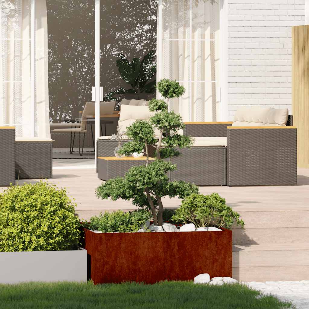 Planter Rusty 100x100x40 cm Weathering Steel