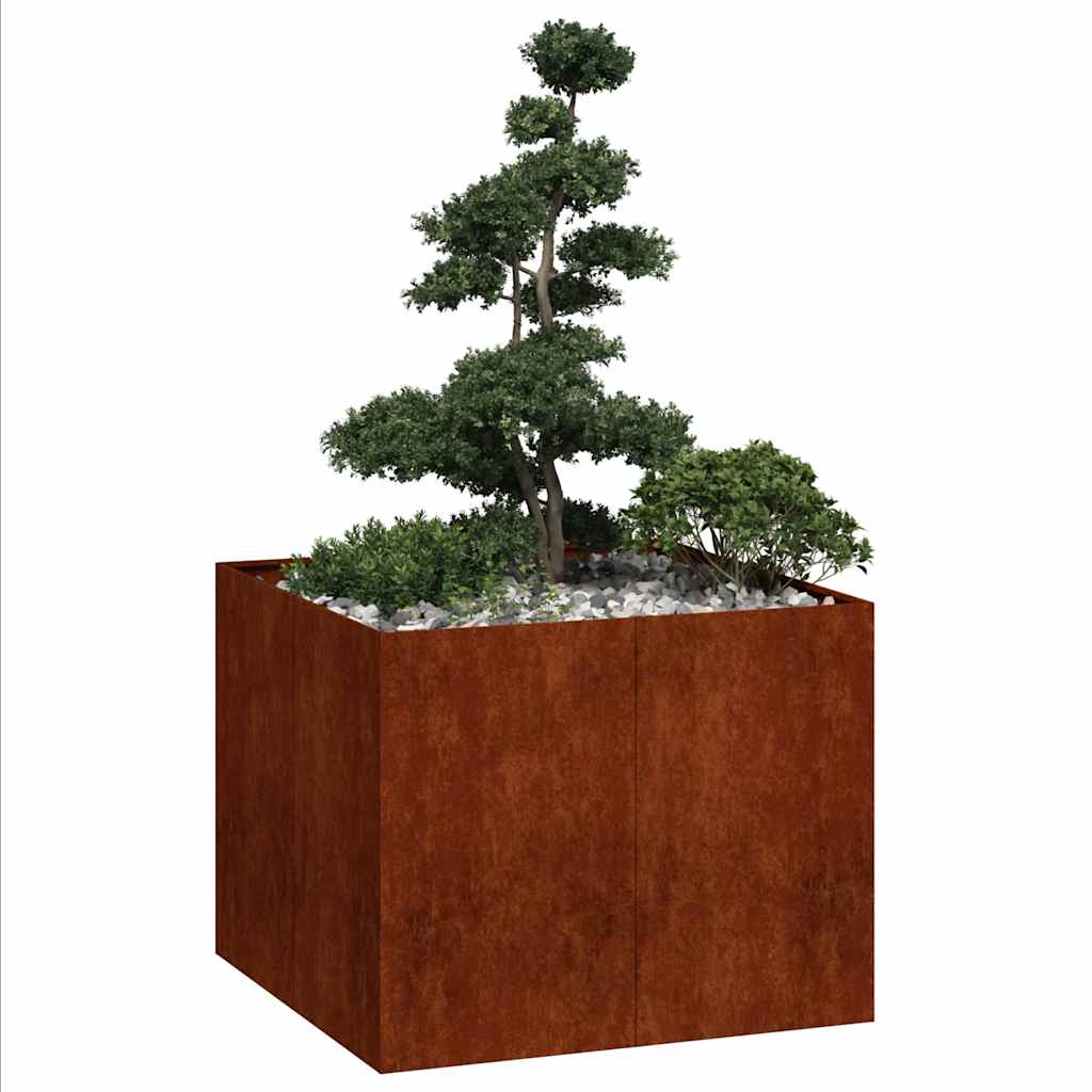 Planter Rusty 100x100x80 cm Weathering Steel