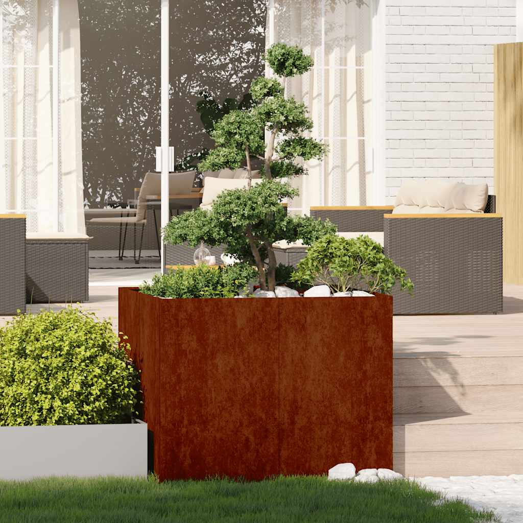 Planter Rusty 100x100x80 cm Weathering Steel