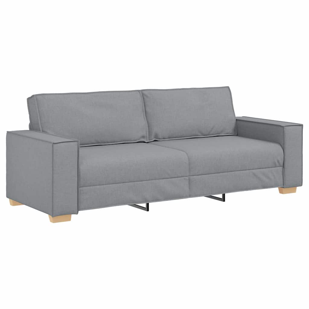 Sofa 3 pcs Light Grey 220 x 80 x 84 cm Linen-blend fabric