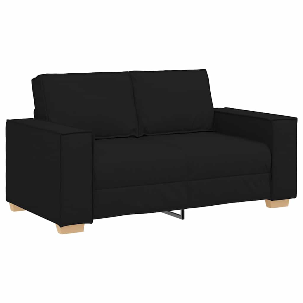 Sofa 3 pcs Black 220 x 80 x 84 cm Linen-blend fabric