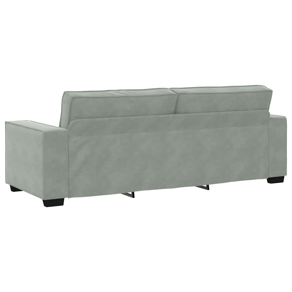 Sofa 3 pcs Light Grey 220 x 80 x 84 cm Linen-blend fabric