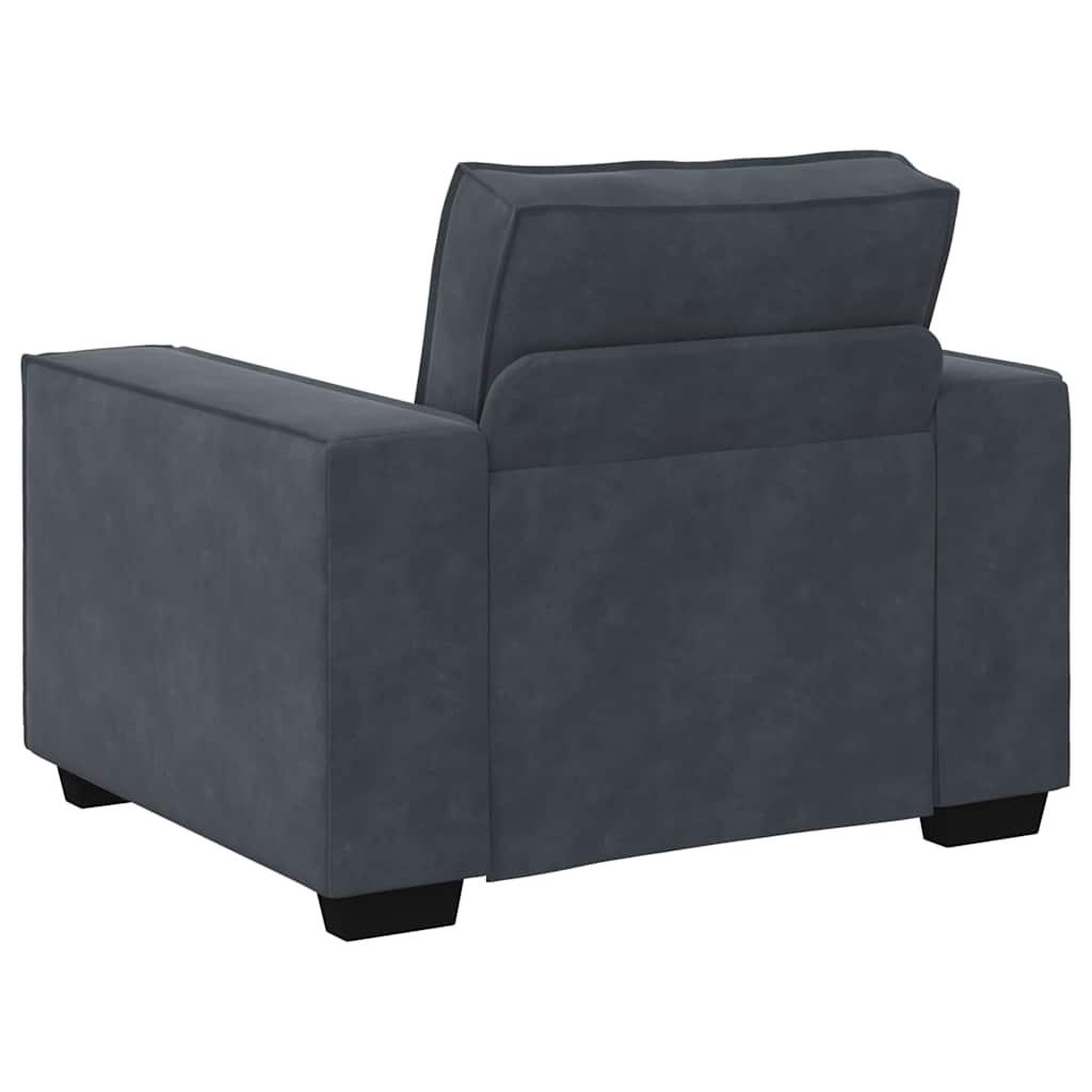 3 Piece Sofa Set with Cushions Dark Grey Velvet