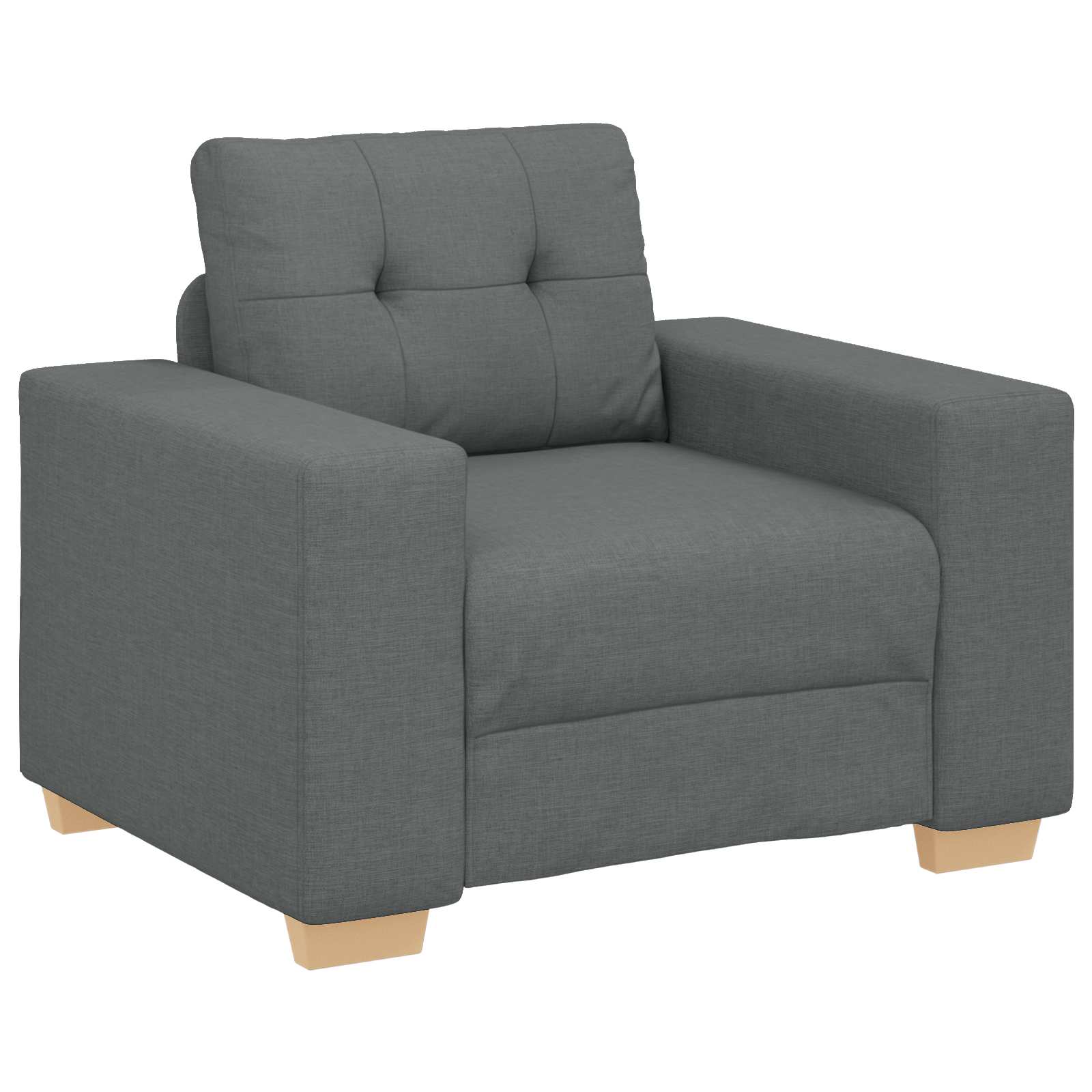 Sofa 3 pcs Dark Grey 221 x 80 x 80 cm Linen-blend fabric