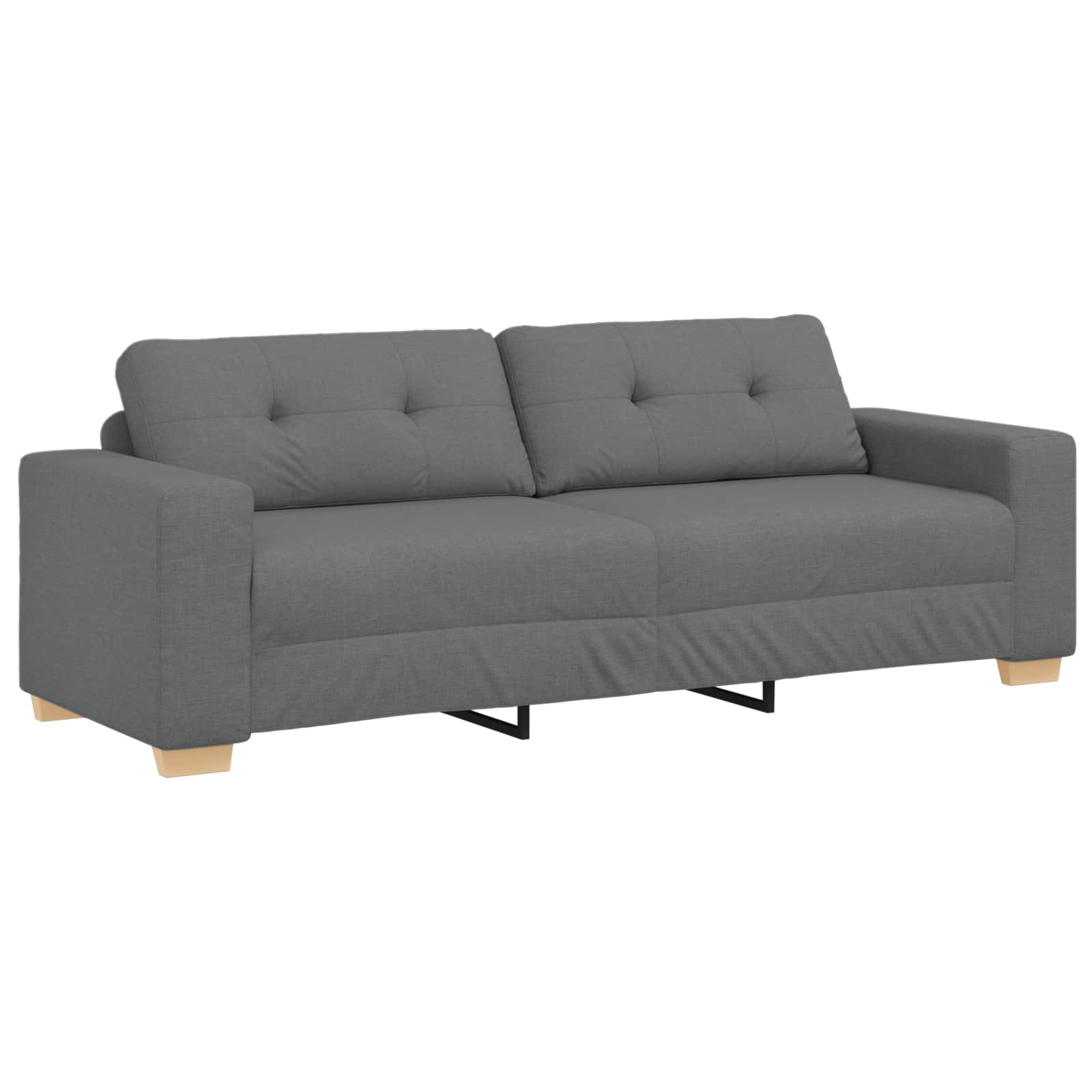 Sofa 3 pcs Dark Grey 221 x 80 x 80 cm Linen-blend fabric